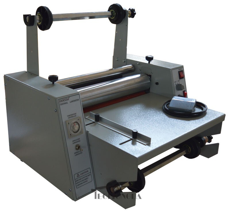 14" Thermal Roll Laminator Machine, 110V Electric Hot/Cold Laminating Machine wi