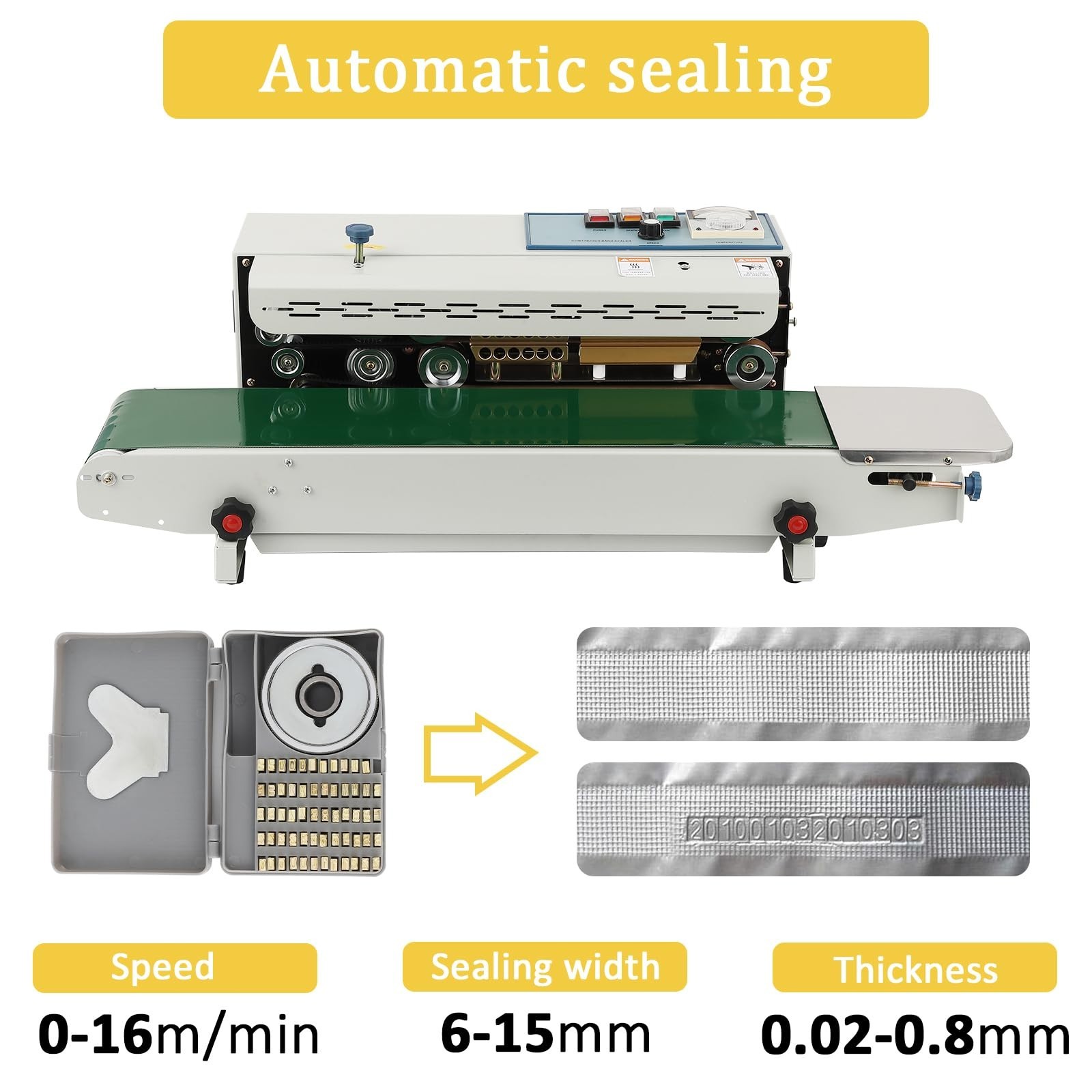 Continuous Bag Band Sealing Machine FR-900 Automatic Horizontal Band Sealer 110V