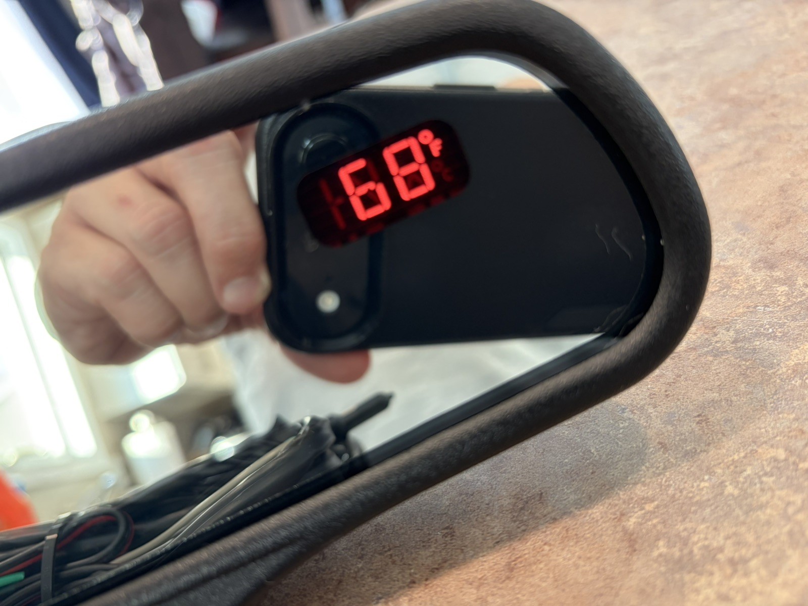 Gentex 177 Auto Dimming Mirror Kit w/ Compass Temp Red Display Wiring & Cover