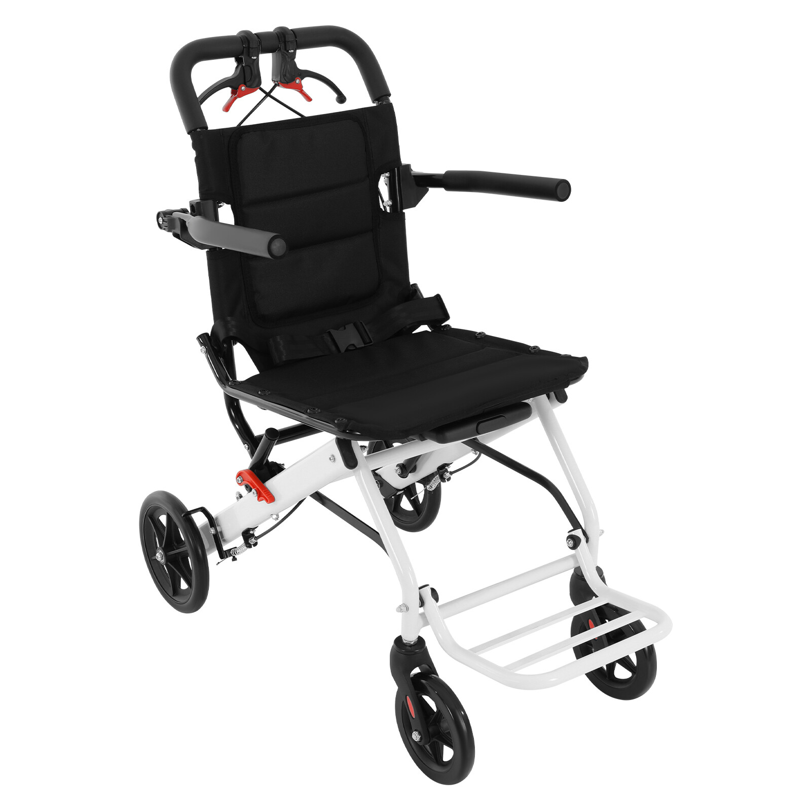 Lightweight Folding Transport Wheelchair w/Travel Bag Portable Travel Wheelchair