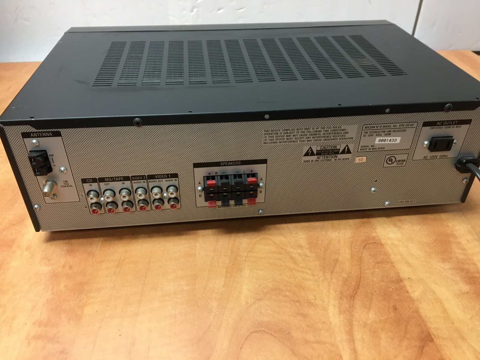 Sony STR-DE197 Audio/Video Control Center FM Stereo AM Receiver No remote