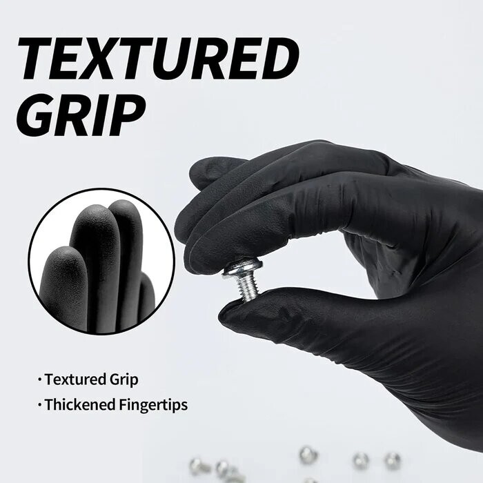 GP CrGP Craft Black Nitrile Gloves Disposable Latex-Free (100/count) 5 Mil Thick