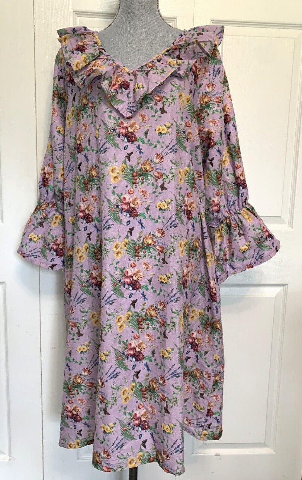 NEW Hopeless Romantic Nightgown XL / XXL 1x 2x roomy Cotton Ruffles Sleep dress