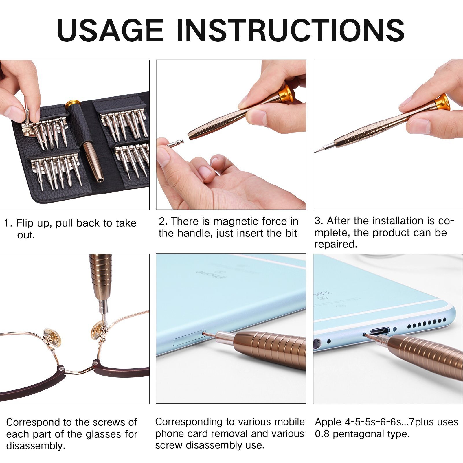 for Macbook Air, Macbook Pro Repair Tool Kit 1.2mm Pentalobe Screwdriver 25X/Set
