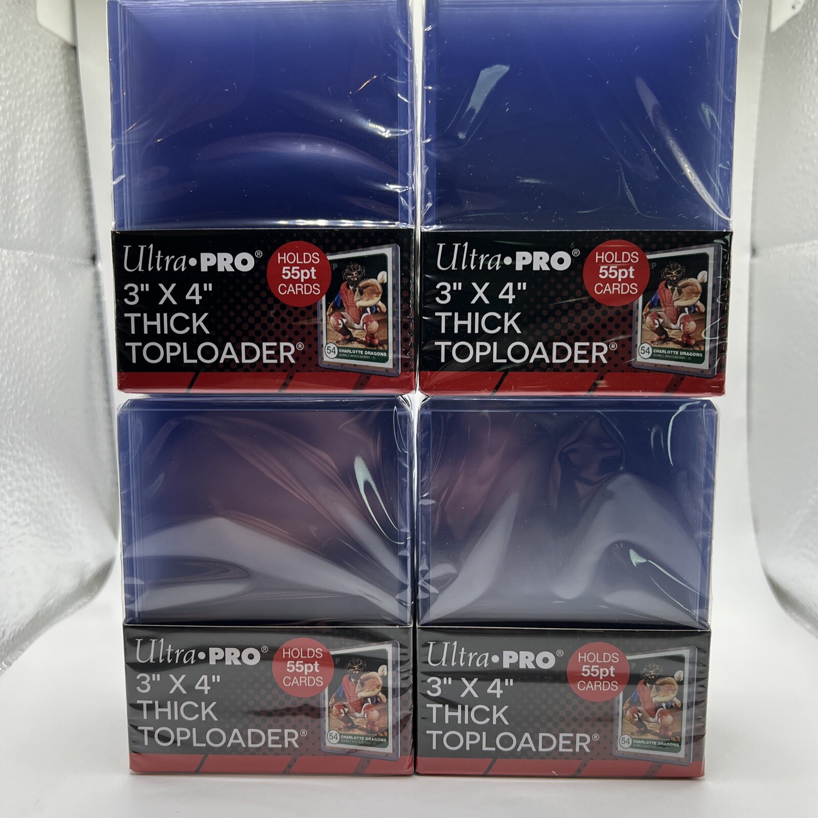 Ultra Pro 3X4 Thick 55pt Toploaders 4 Packs of 25 toploaders per pack, 100 total