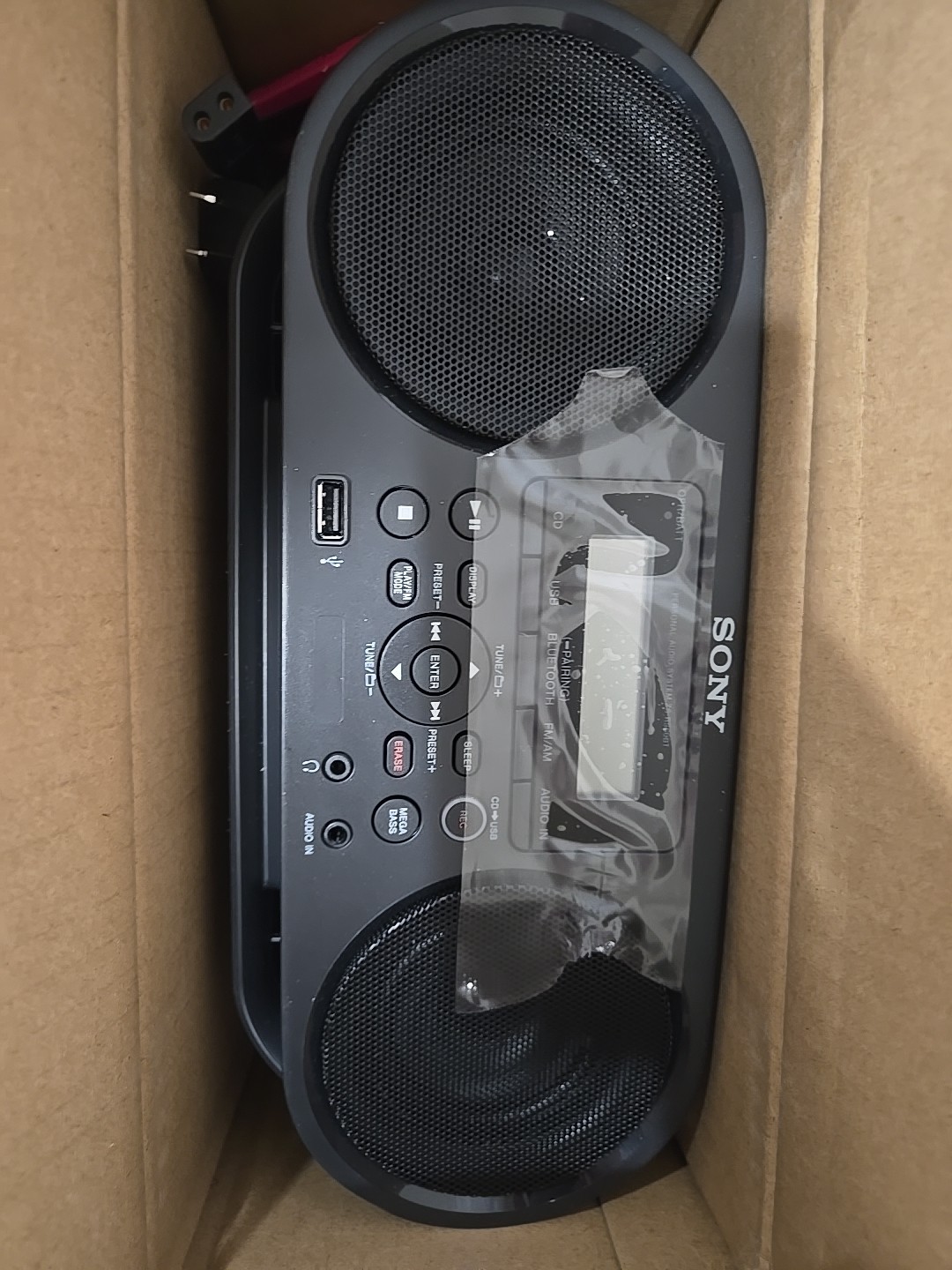 Sony ZS-RS60BT Bluetooth Mega Bass, AM/FM, USB, CD Boombox Black w/ Box & Manual