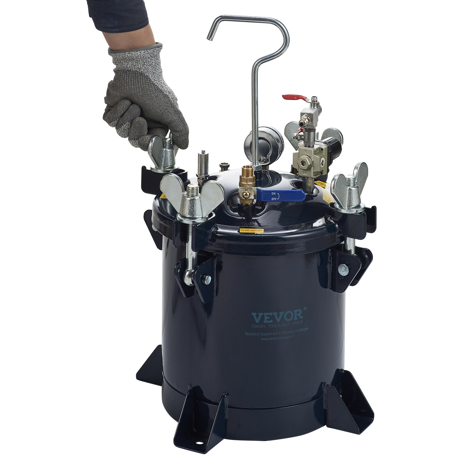 VEVOR Spray Paint Pressure Pot Tank 10L/2.5gal Resin Pressure Feed Paint Tank