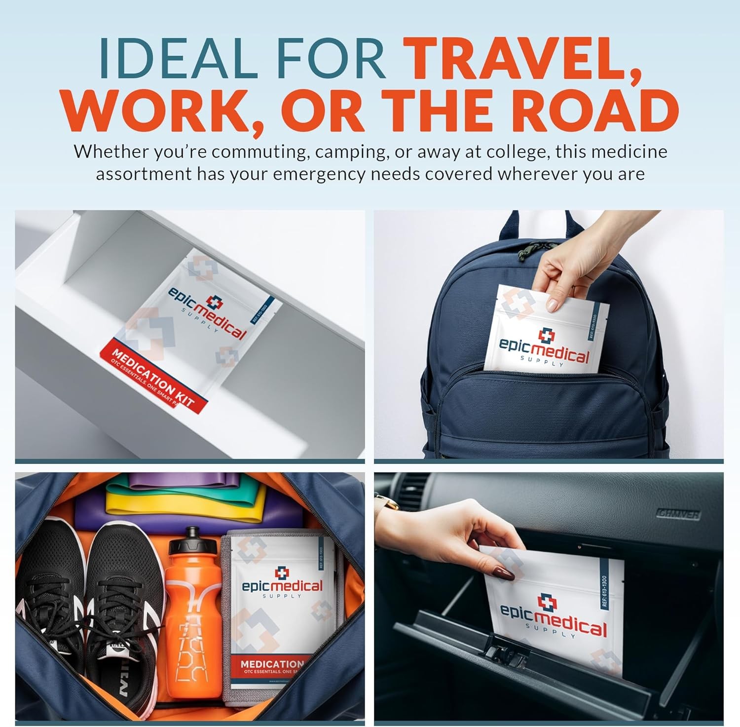 First Aid Kit Medication Refill – 28-Count Unit Dose Packets – White