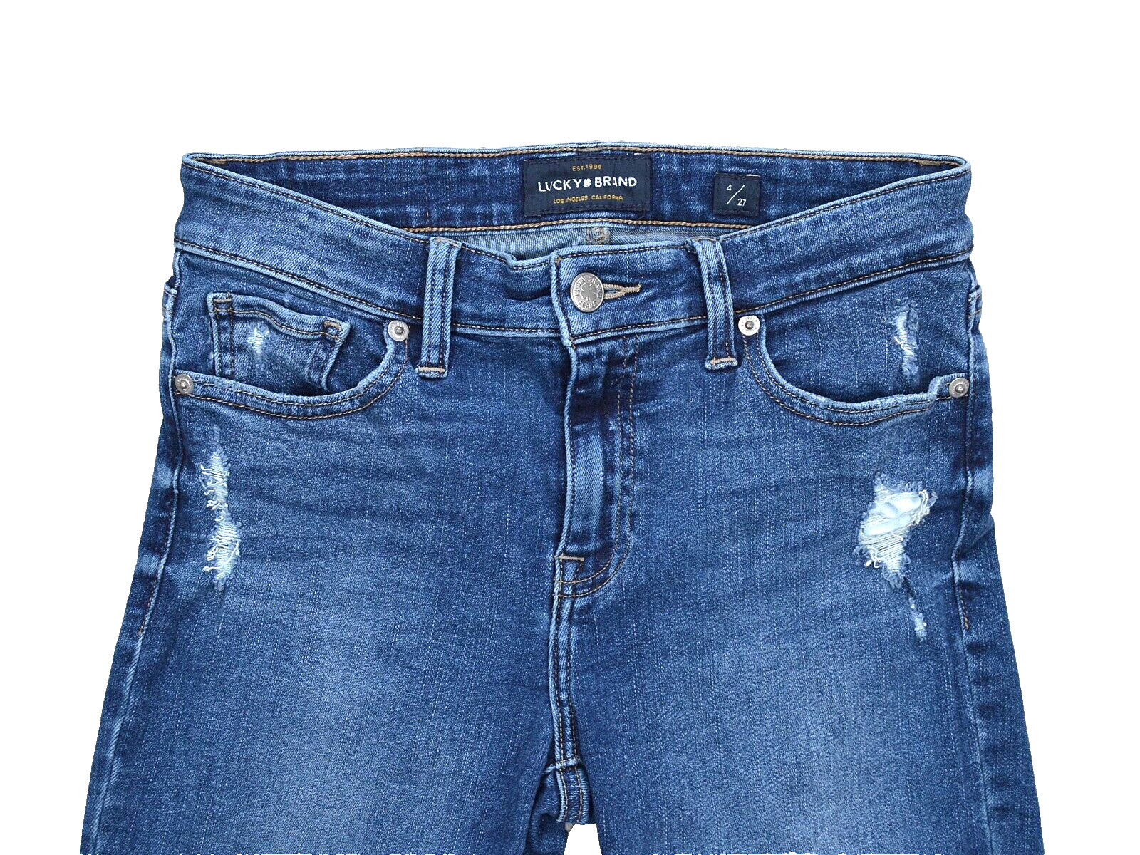 Lucky Brand Ava Super Skinny Jeans Womens Size 4/27 Blue Denim Stretch Mid Rise