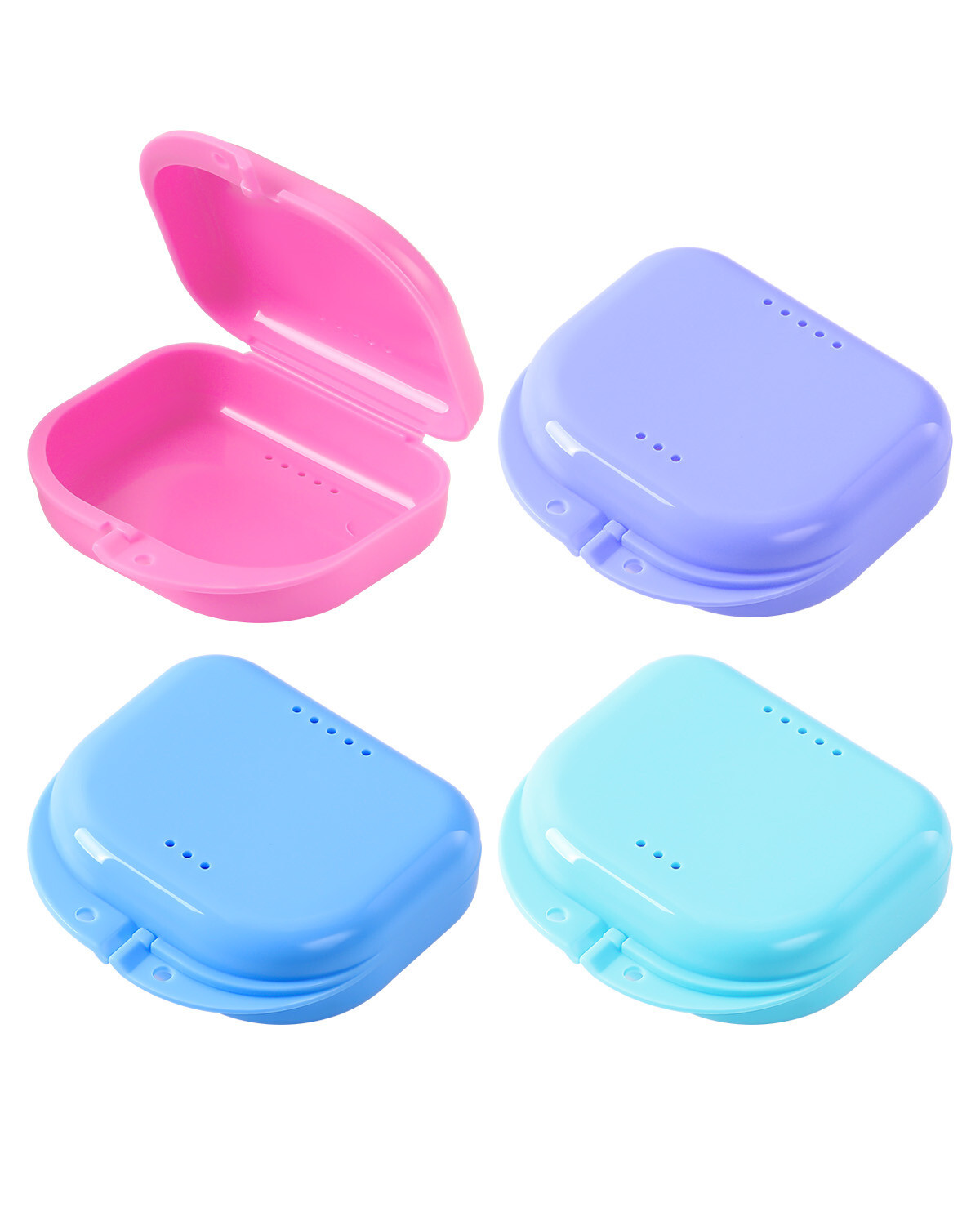 4PCS JMU Dental Retainer Box Denture Case Mouthguard Containers