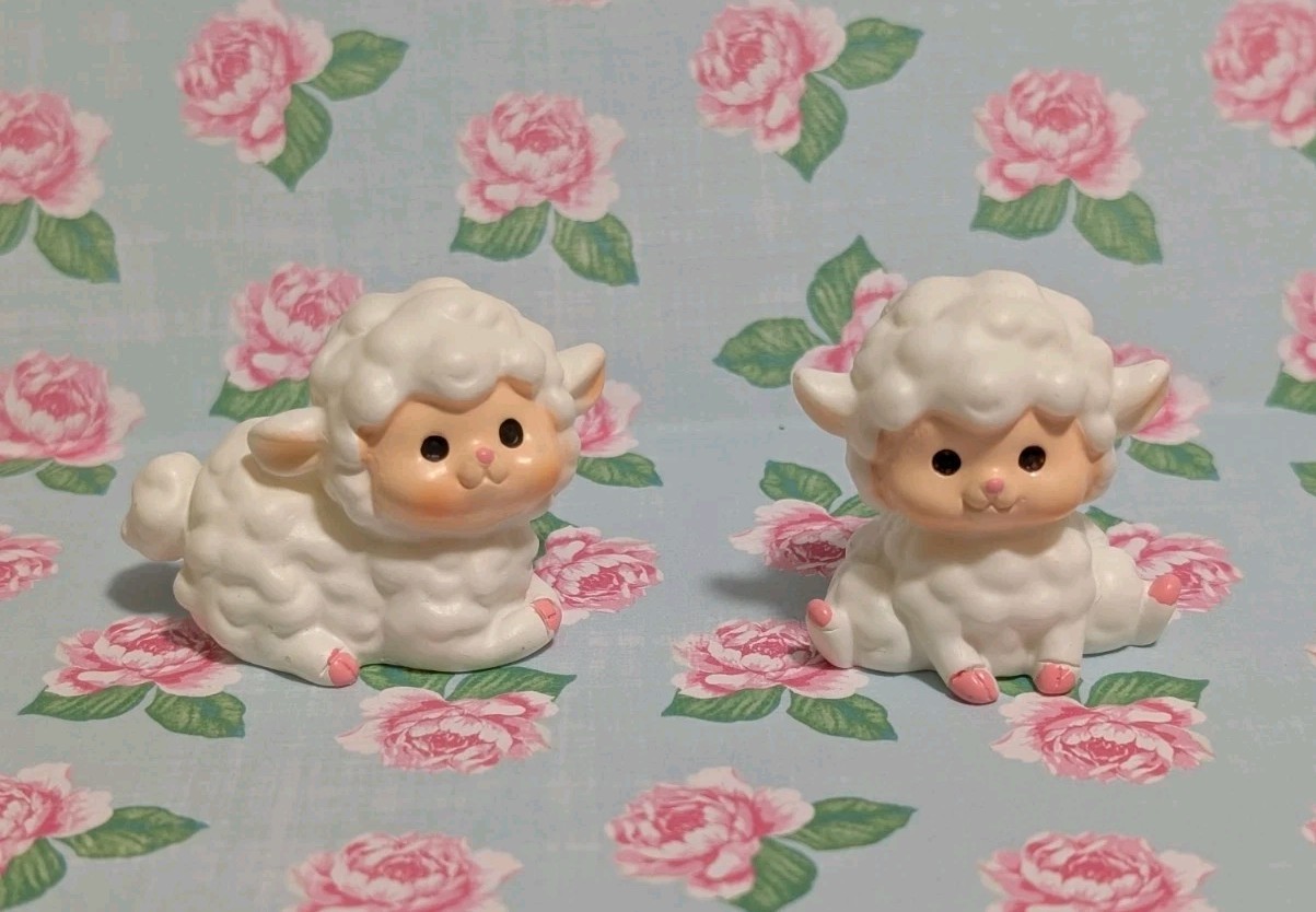 10 Miniature Bunny Rabbit Lambs Figures 1"-1.5