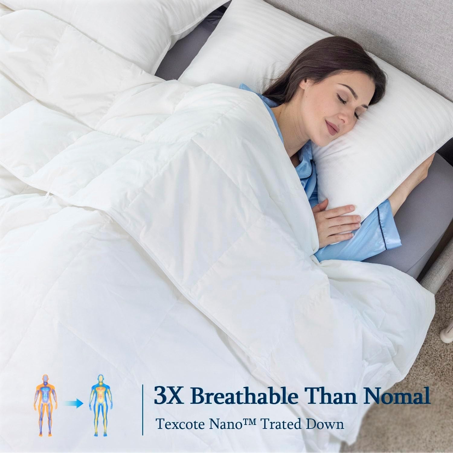 Down Comforter King Size Lightweight Cool Summer Duvet Insert 106x90 inches