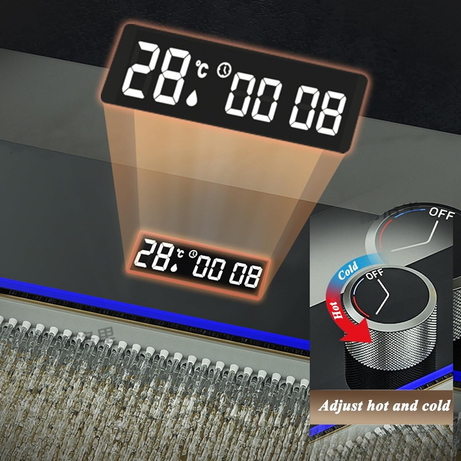 33x22 INCH Nano Gold Flying Rain Waterfall Household Sink Integrated Set