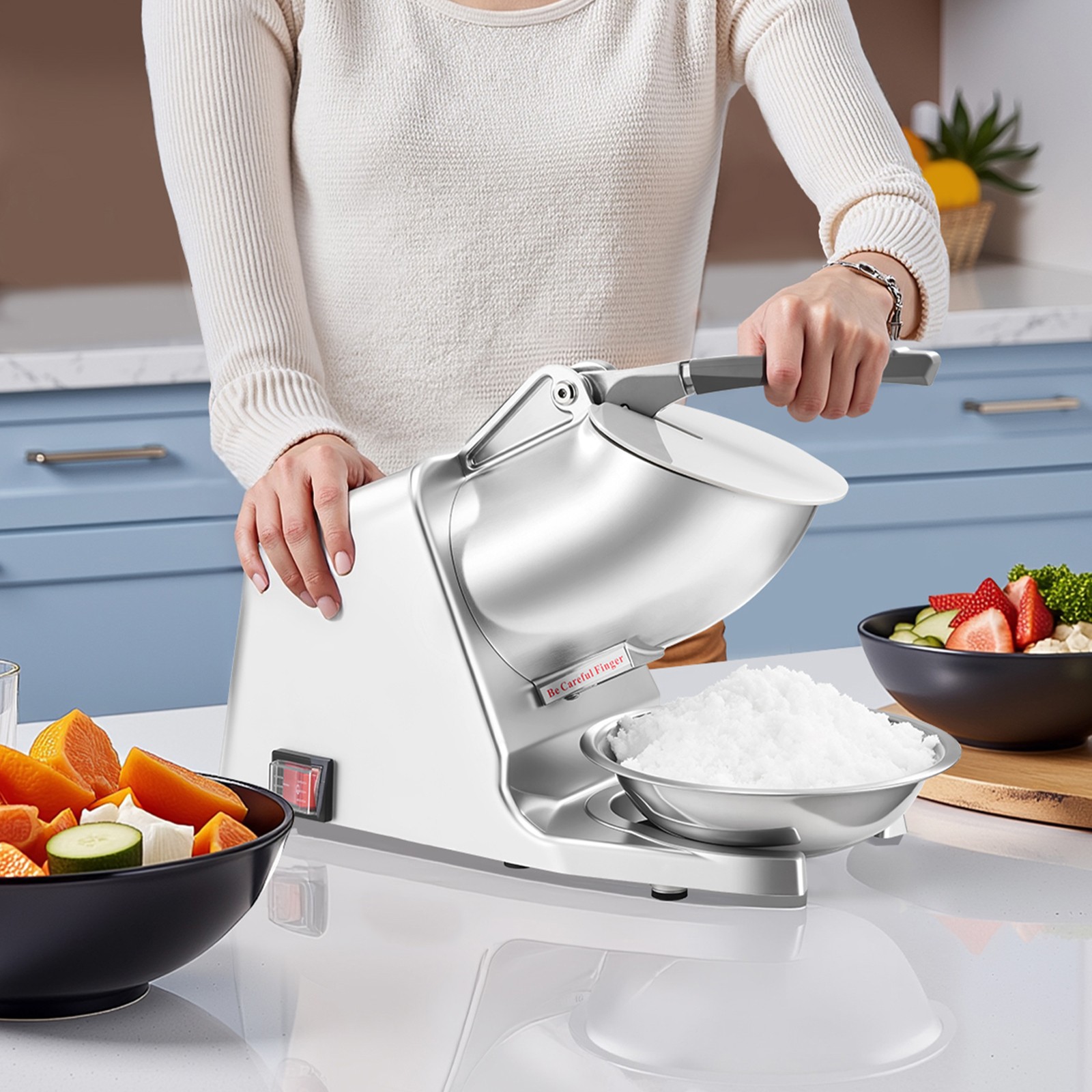 Uimoso Electric Ice Crusher Machine 143LBS/H for Shaved Ice and Snow Cones