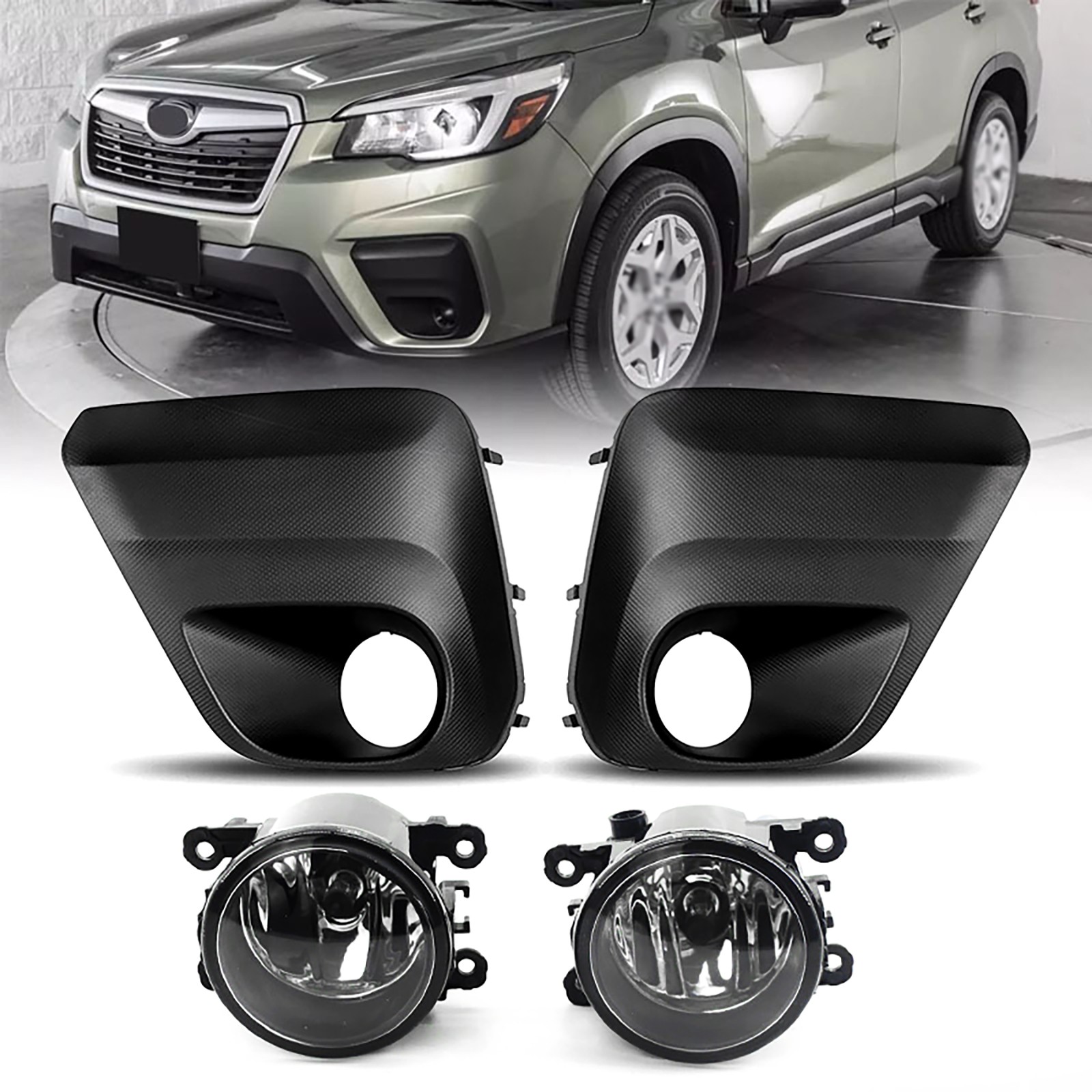 Fog Lights Assembly For 2019-2021 Subaru Forester Driving Lamps w/Switch+Wirings