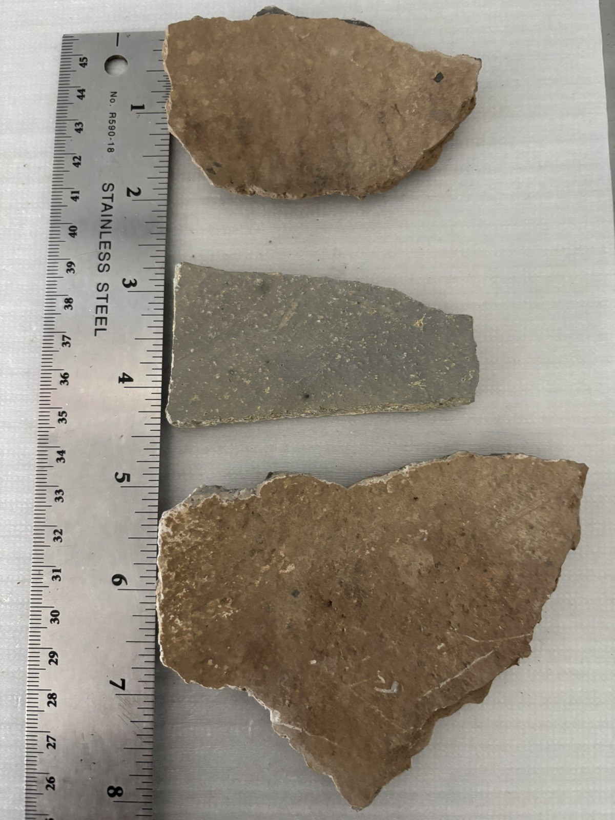 3 Large Ancient Anasazi Native American Pottery Shards 3” - 4” Arizona L7-B