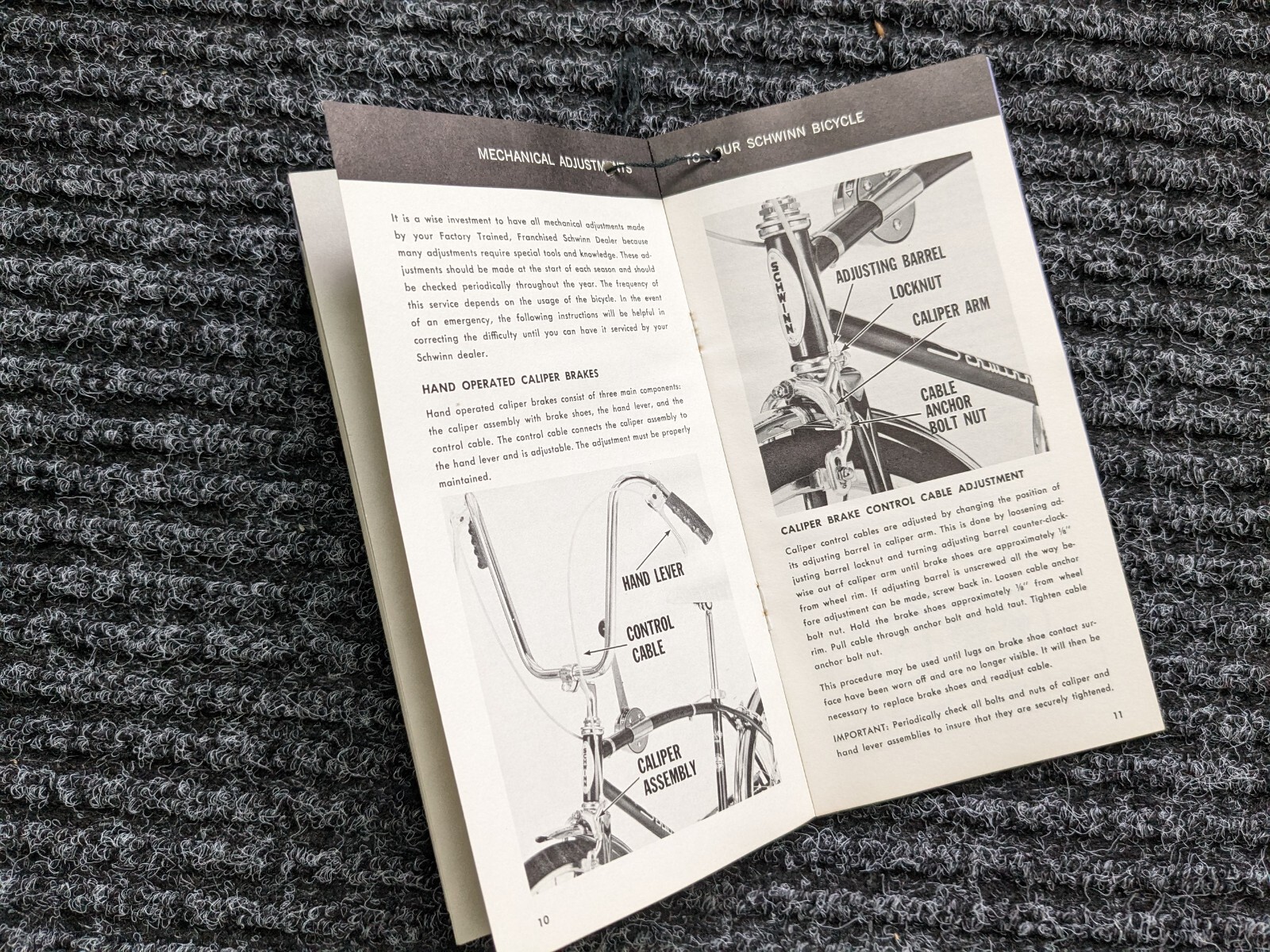 SCHWINN 1967 Bicycle Fastback & Rams Horn Stingray Owners Manual