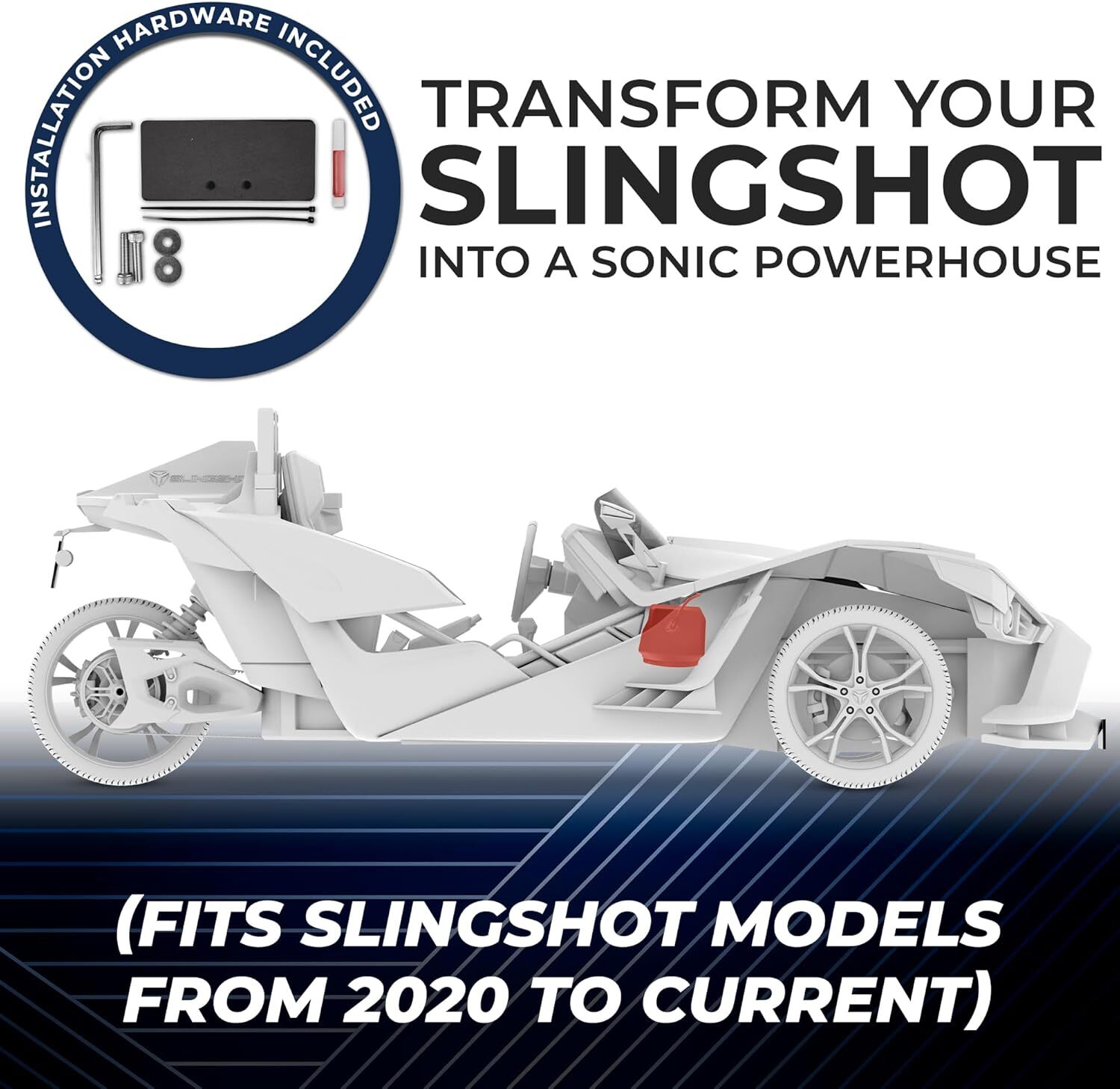 DS18 Polaris Slingshot Under Dash Enclosure with 2x 6.5" Subwoofers + Amplifier