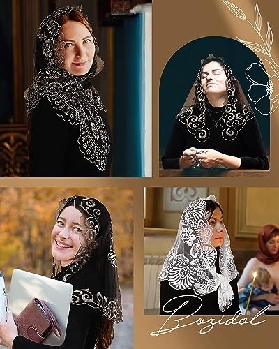 Triangle Catholic Church Mantilla Veils for Religious Christian Floral White