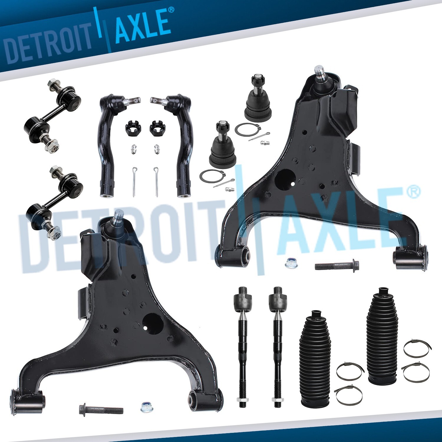 Front Lower Control Arms Tierods Sway Bars for Infiniti QX56 Nissan Armada Titan