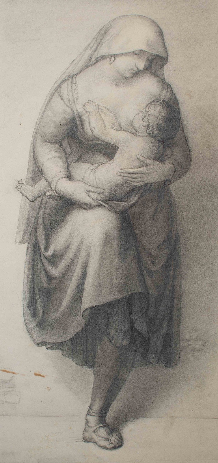 Mother Child Allegory Nazarene Classicism Johann Christian Lotsch Lead 1868