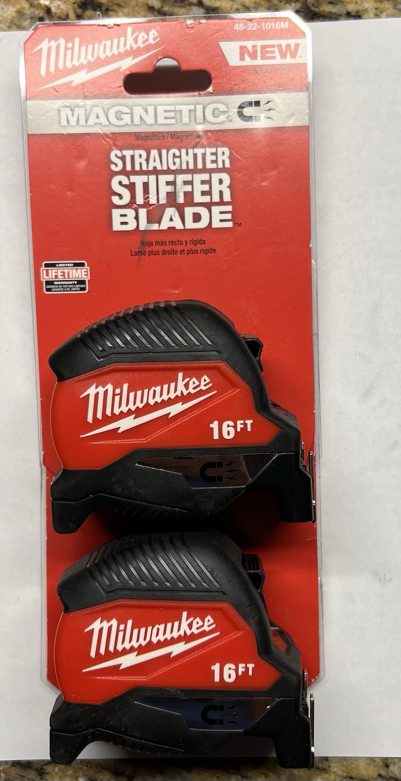 Milwaukee Tool 48-22-1016M 16Ft Wide Blade Magnetic Tape Measure (2 each)