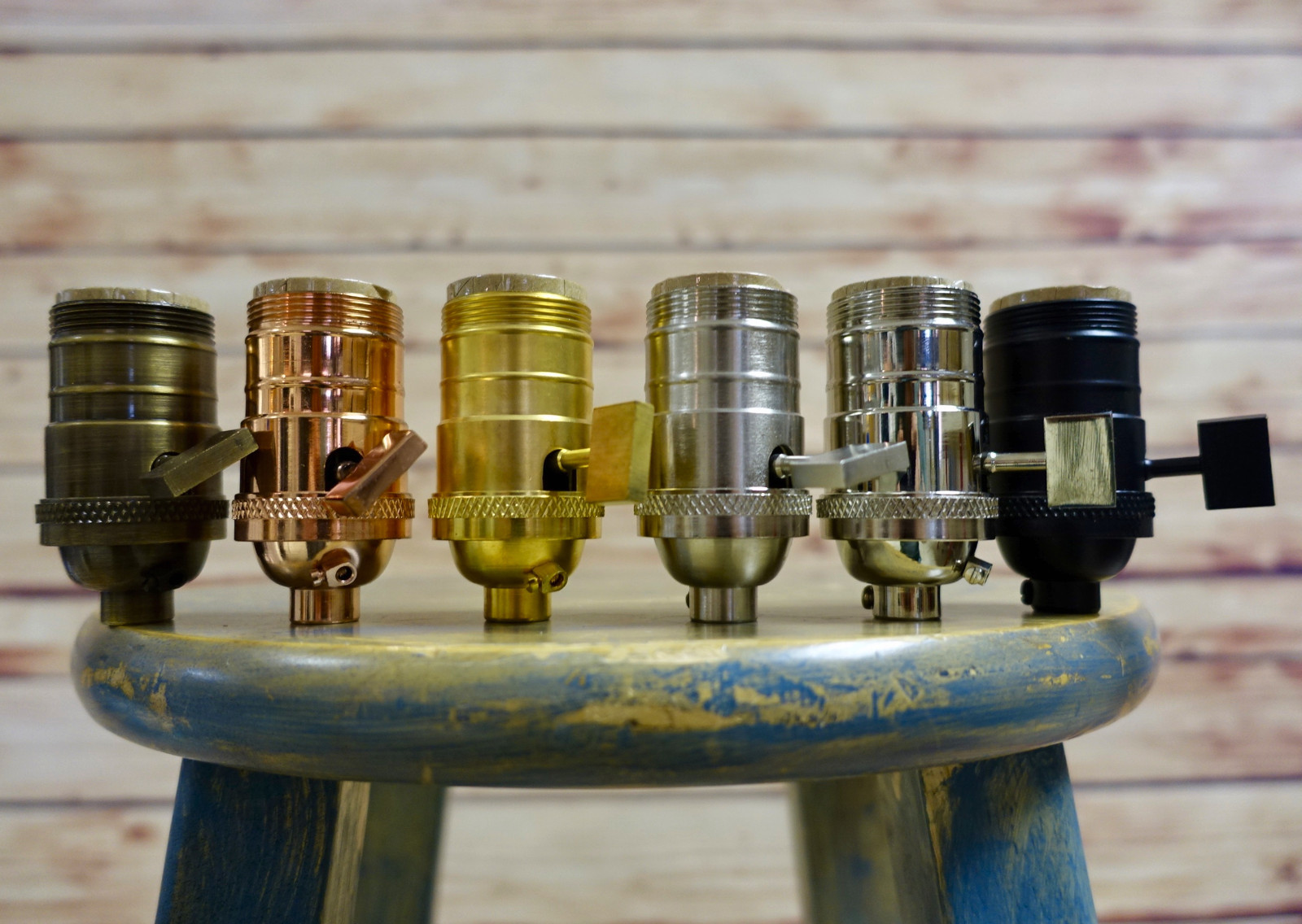 Solid Brass Uno Threaded Light Socket, Vintage Knob, Shade Fitters Sold Separate