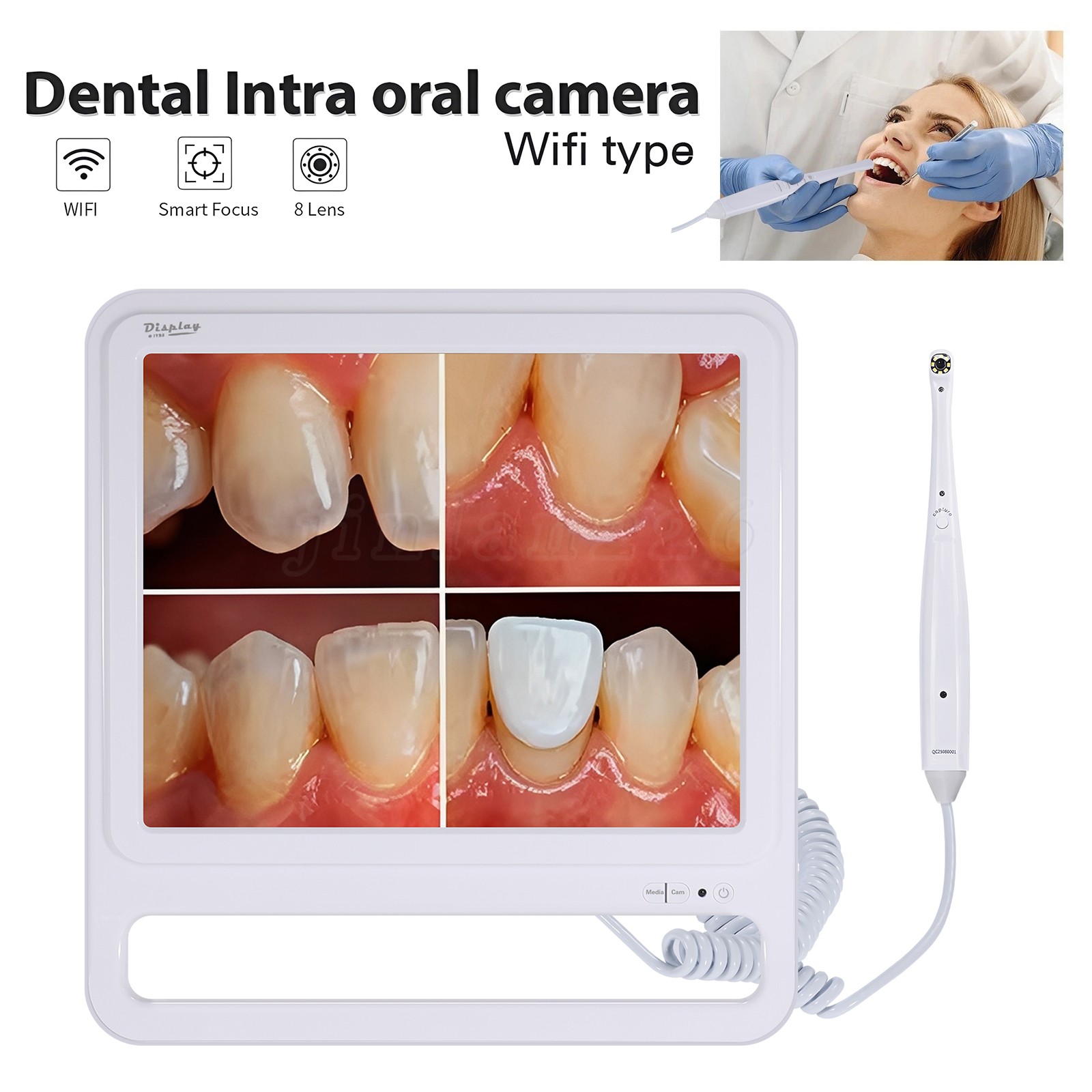 WIFI Dental Intra Oral Camera 17Inch High-Definition Digital LCD Monitor