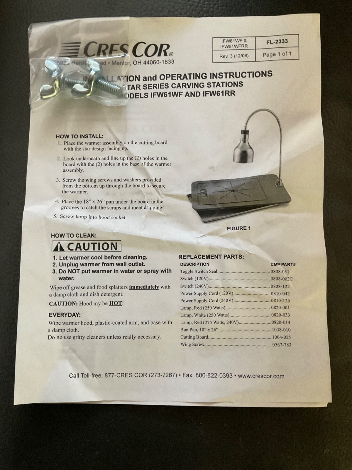 new Cres Cor CresCor Flexible Arm Carving Station FREE SHIPPING