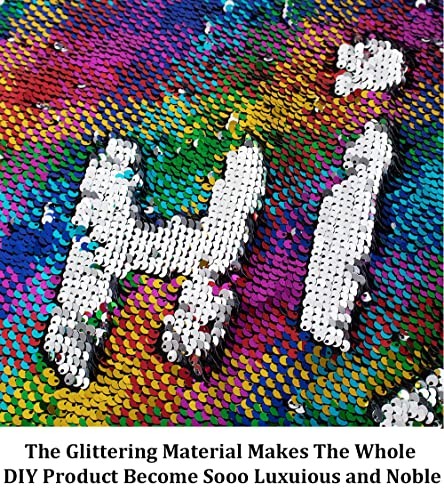 Sequin Fabric Mermaid Fabrics 3 Feet 5mm Glitter 1yard Rainbow to Silver