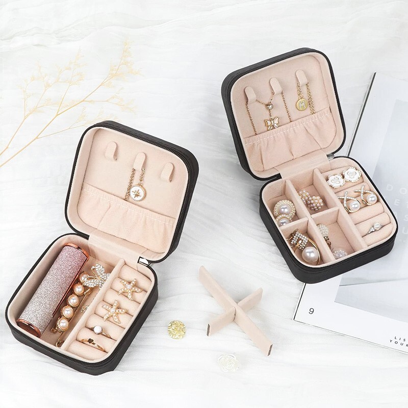 Ring box NEW Black Jewelry Travel Case Box Organizer Holder Storage Earring Case