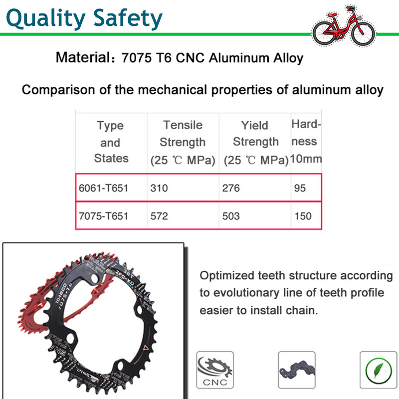 SNAIL Chainring 30-42T 104BCD Aluminum MTB Bike Round Oval Narrow Wide Sprockets