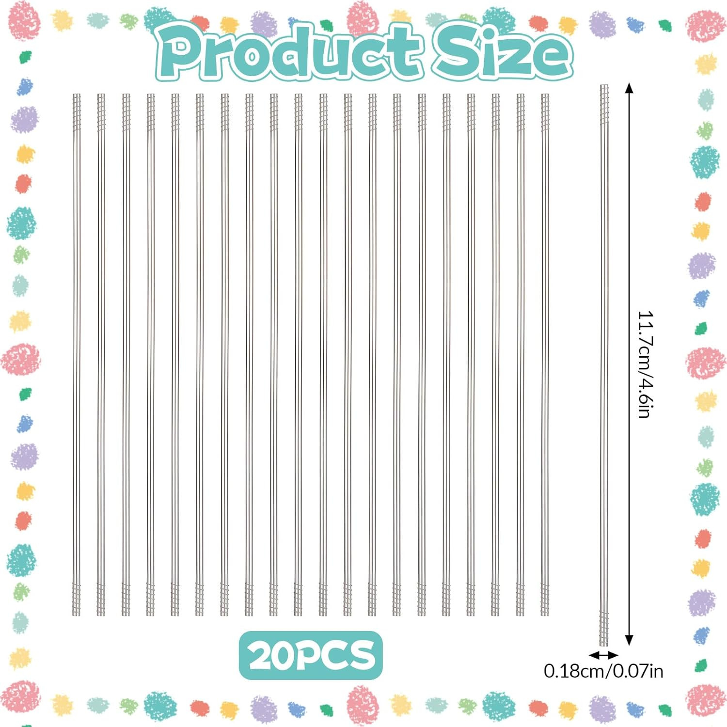 20 Stainless Steel Pen Extenders for Beadable Pens - 4.6 Inches