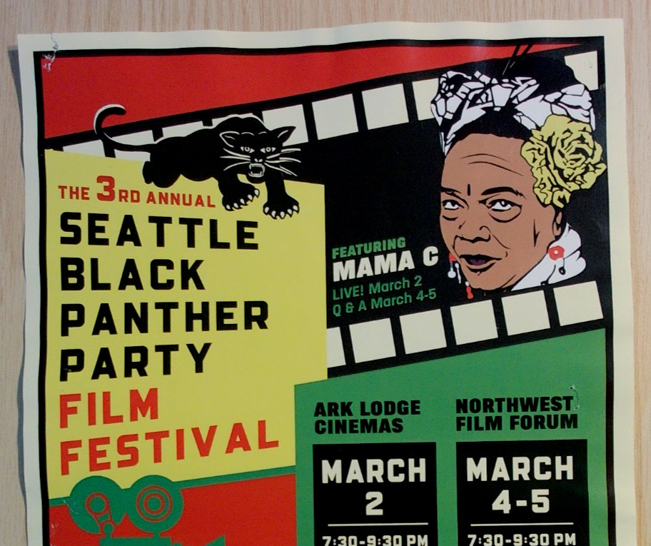 Seattle Black Panther Party BPP 3rd Film Festival Event Poster Mama C