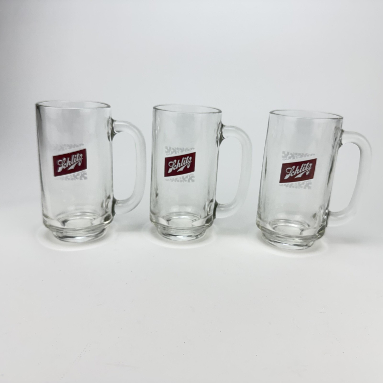 Vintage Schlitz Beer Glasses Mugs Goblets Set of 7 Barware Advertising Lot