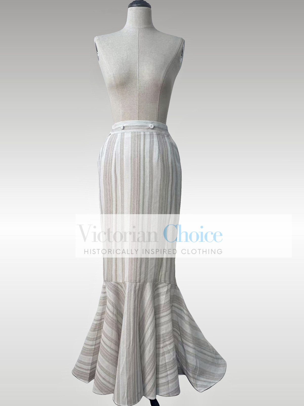 Edwardian Downton Abbey 1900s Vintage Form Fitting Peplum Dress Theater Gown 328