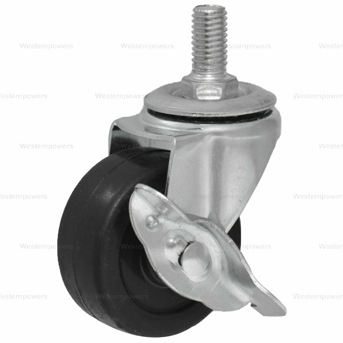 4x 3 Inch Rubber Casters Heavy Duty Safety Brake Wheels For Wire Shelving Rack