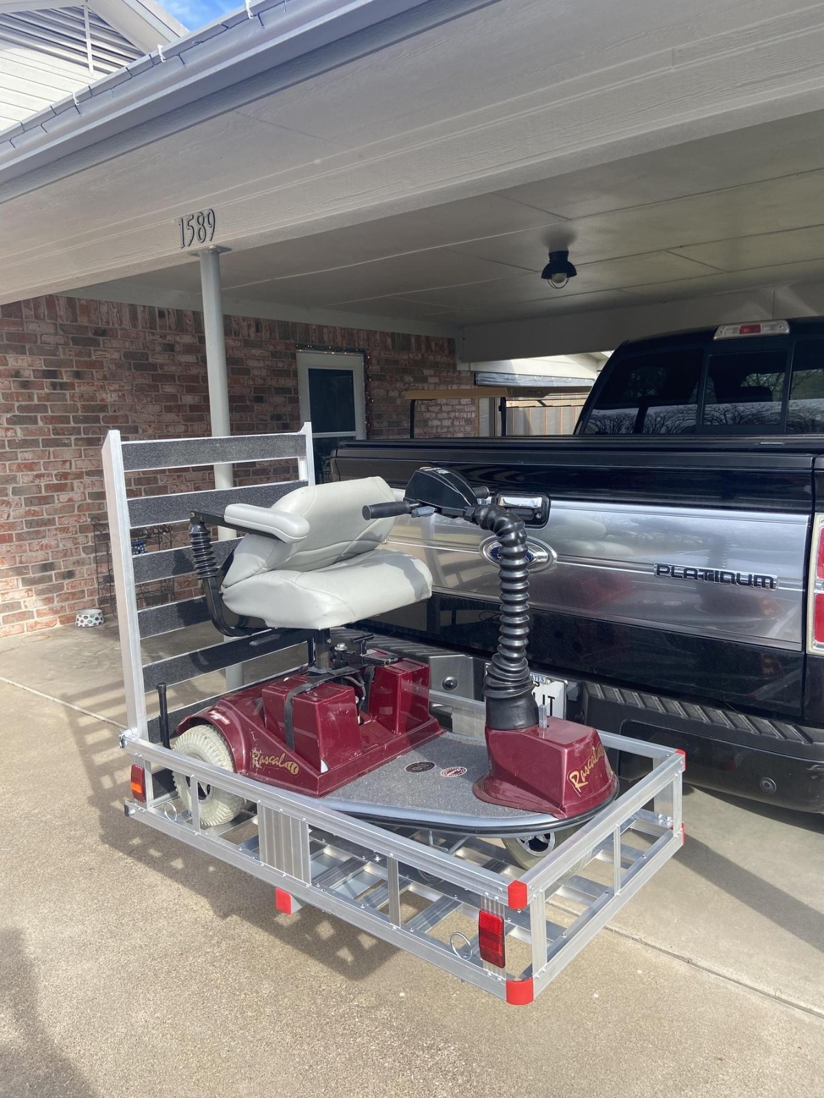 500 lb Aluminum Mobility Scooter Wheelchair Carrier Hitch Ramp Heavy Duty