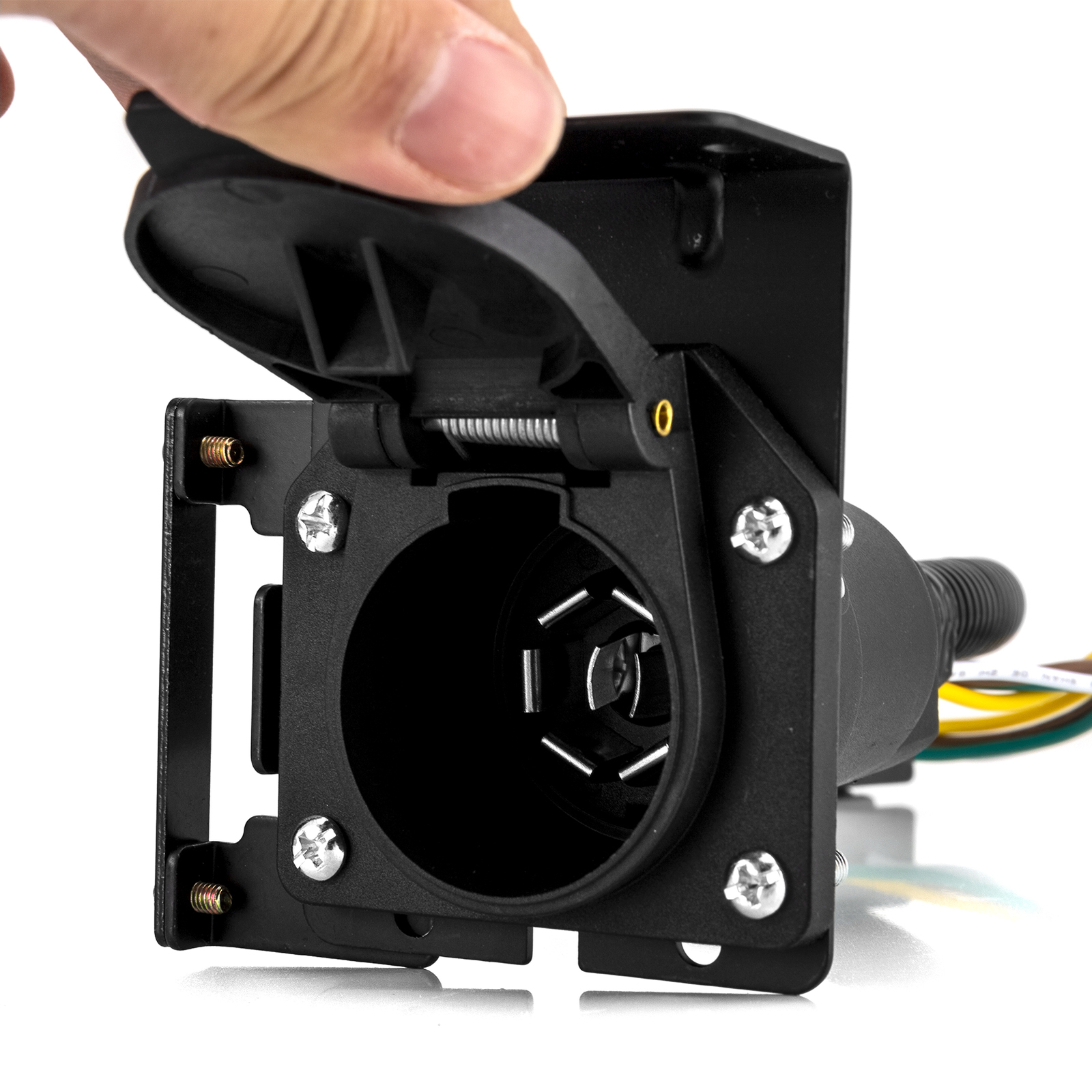 4-Way Flat to 7-Way RV Blade Trailer Wiring Adapter Connector Plug 7/4 Pin