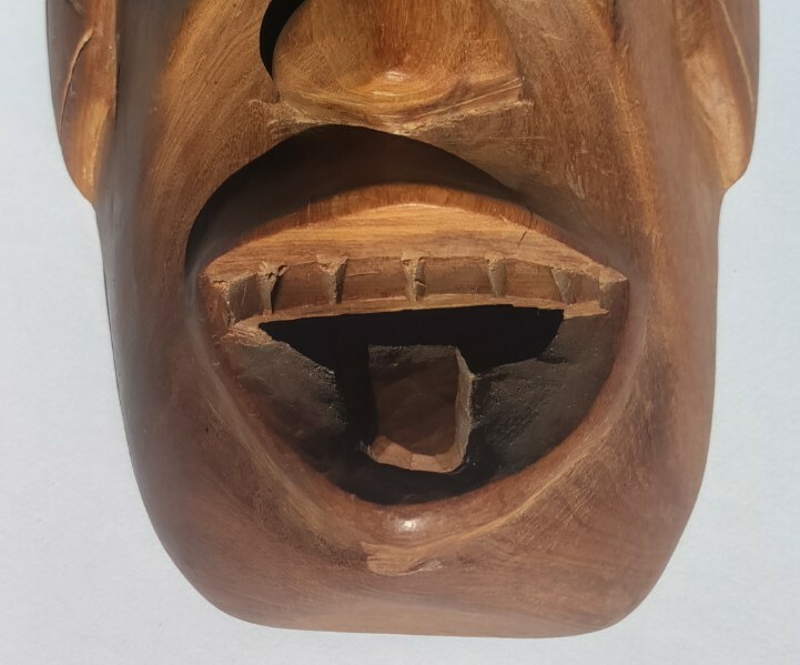 10.25" X 5.5" Hand Carved Wooden African Mask
