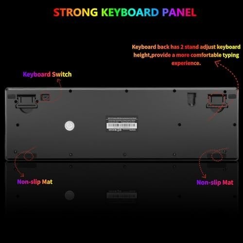 Teclado Y Mouse Inalambrico Gamer Razer Croma Gaming Iluminacion Teclas Para Pc