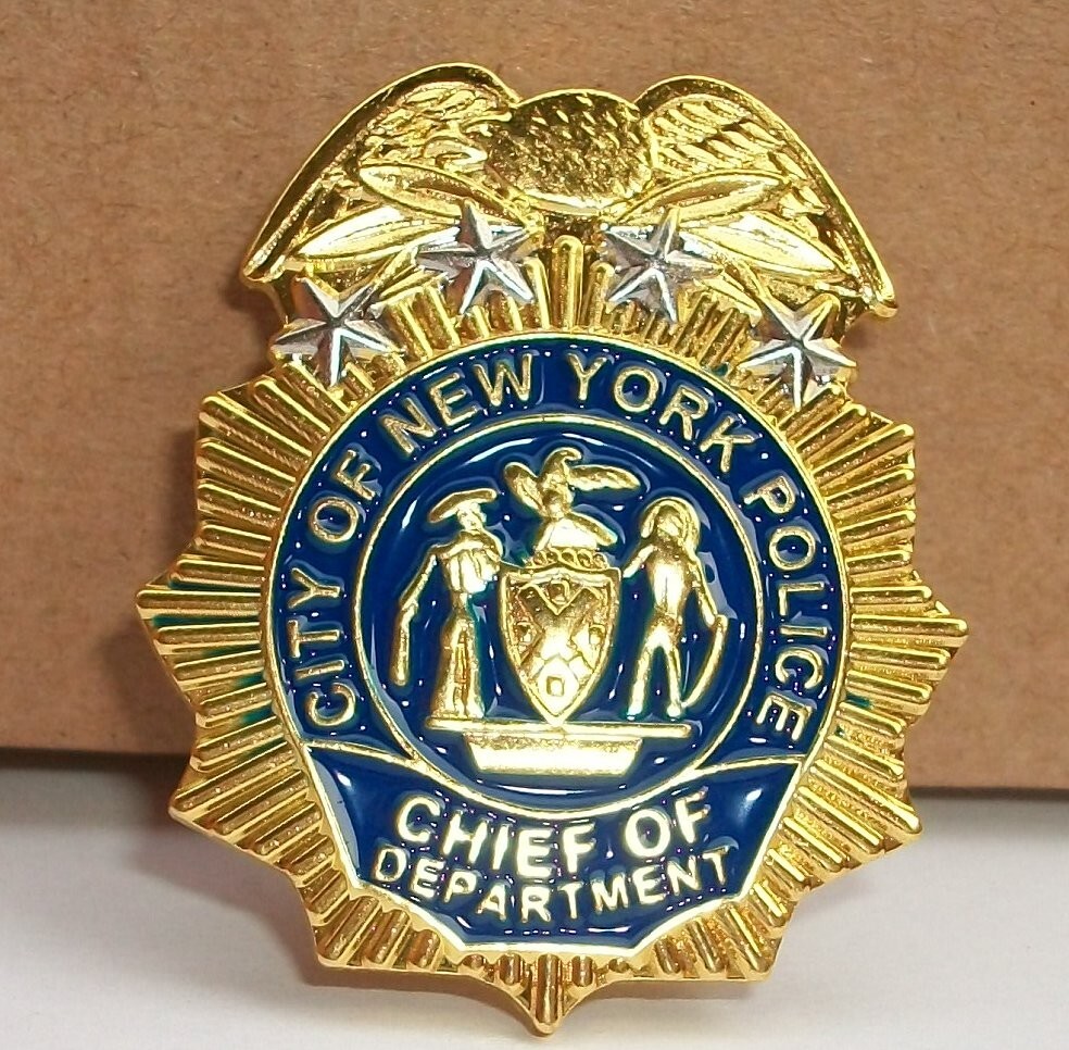NYPD Police Chief of Department mini badge lapel pin