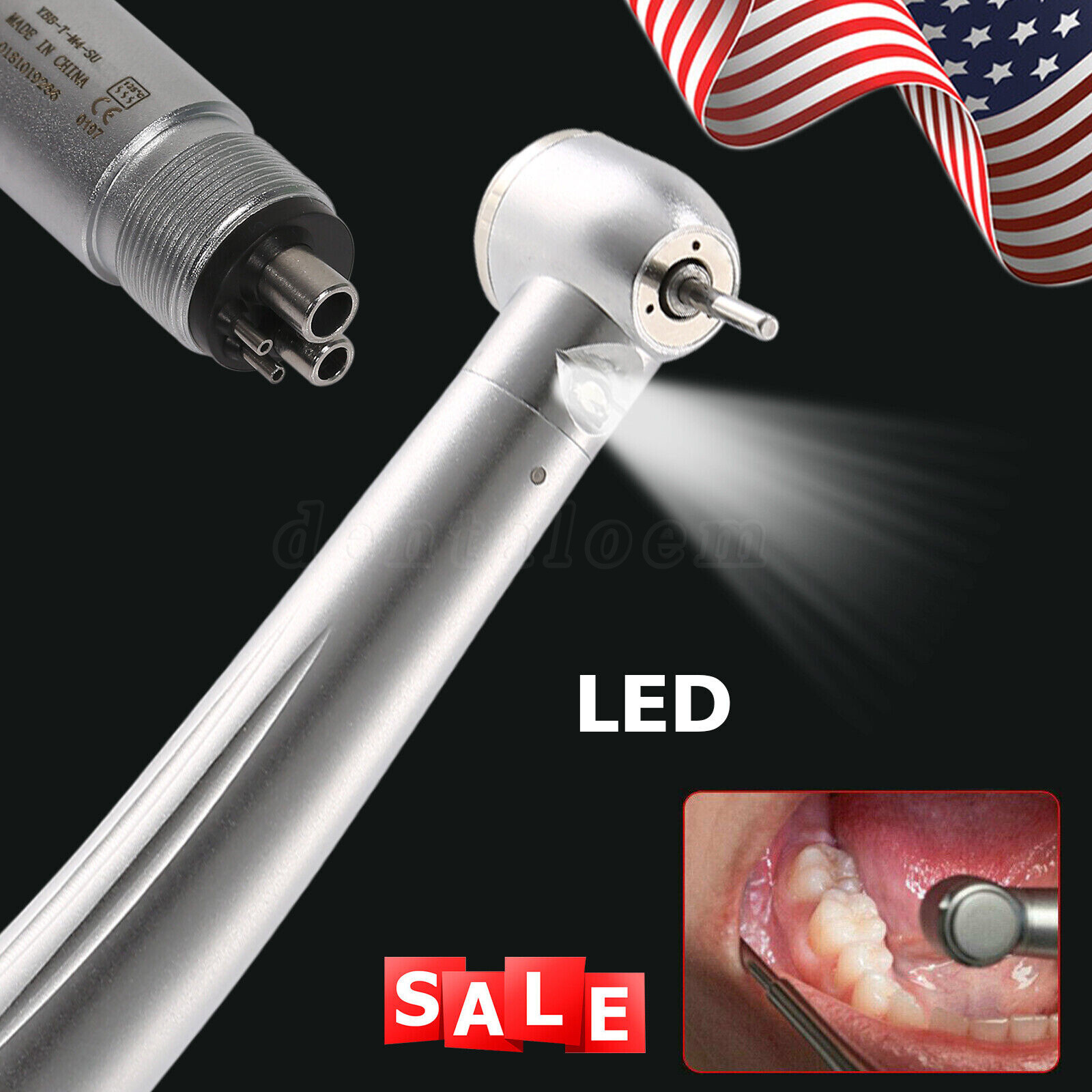 Yabangbang E-generator Dental LED Fiber Optic High Speed Handpiece 4 Holes YBM
