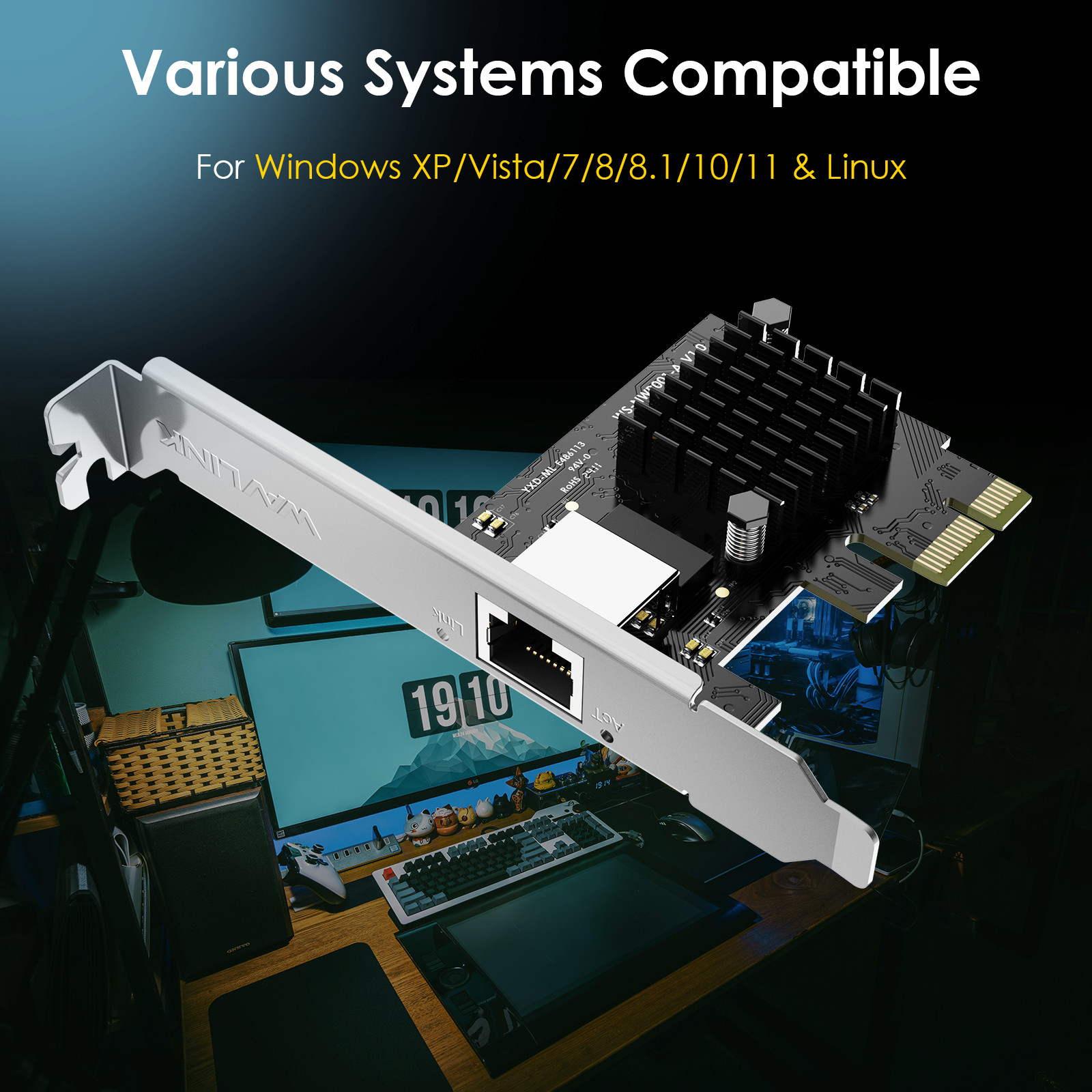 1Gb/2.5Gb/5Gb/10Gb Base-T PCI-e Network Card PCI Express Ethernet Adapter