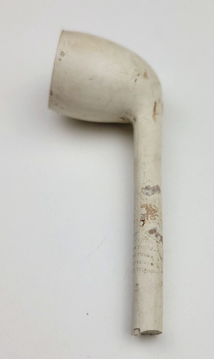 3.625" Molded Kaolin Clay Trade Pipe - South Dakota - J. Aplan Coll. Artifact