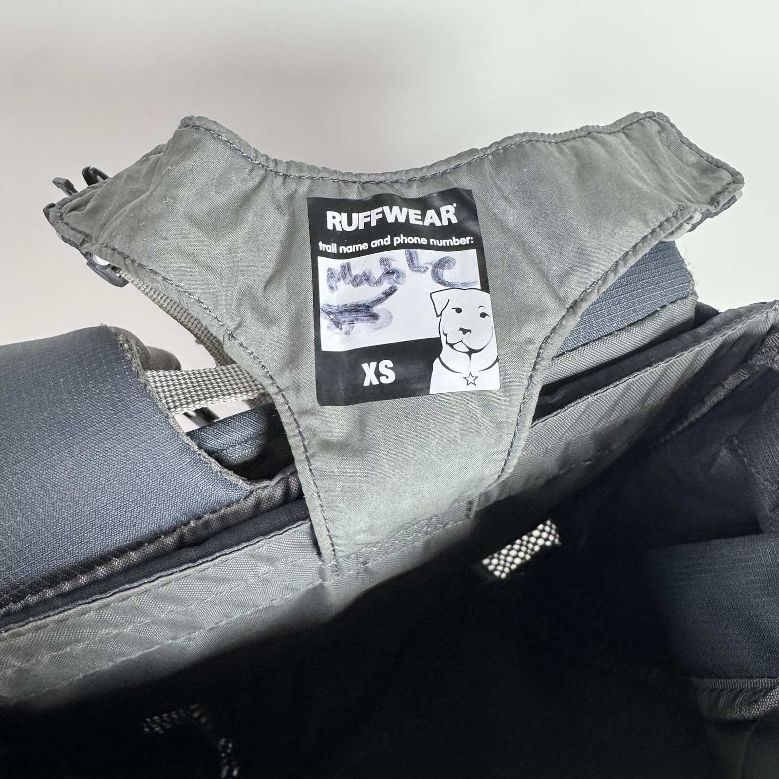 Ruffwear Hitch Hiker XS Basalt Gray Dog Carrier Backpack Mesh Padding