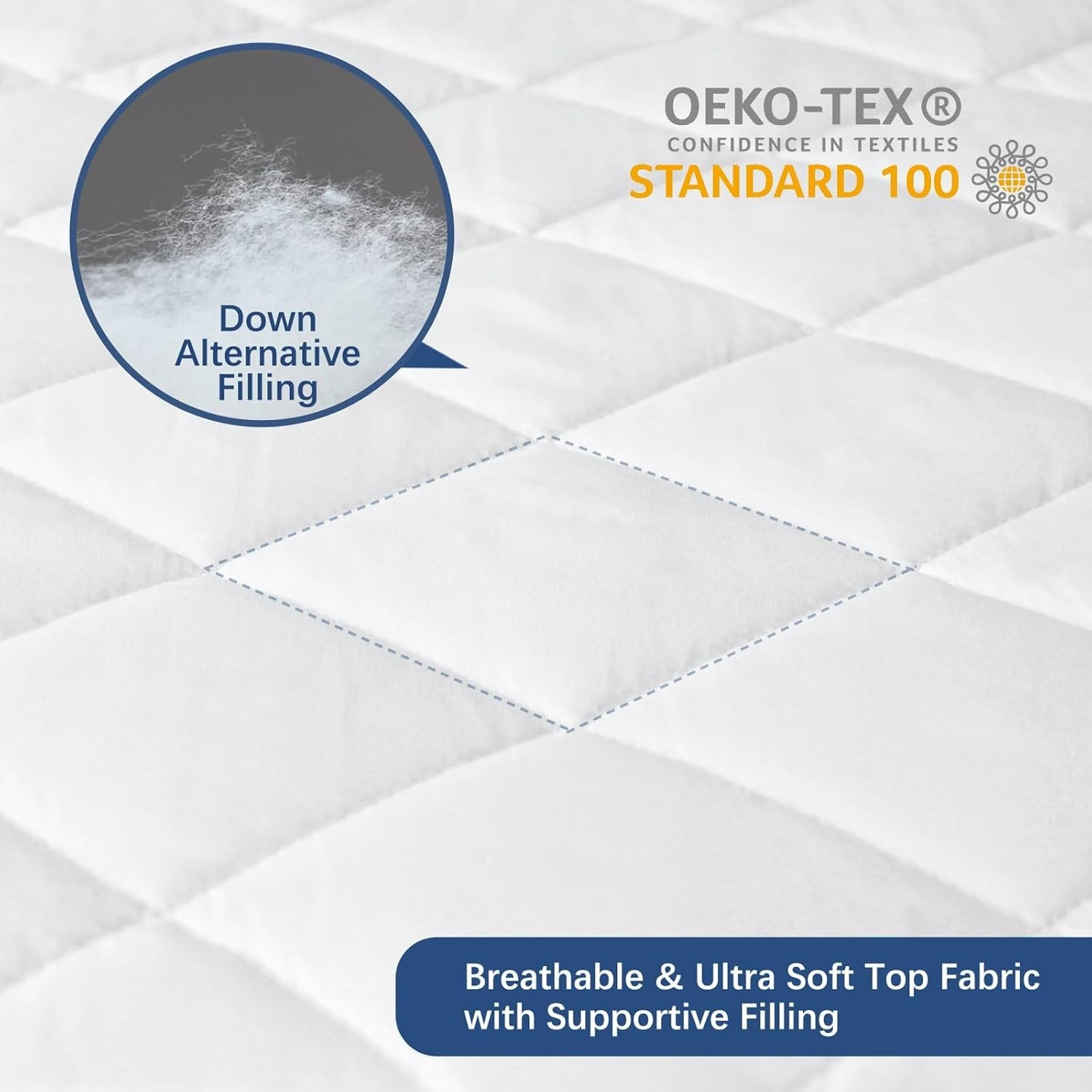 Waterproof Split Top Queen Mattress Pad Protector for Adjustable Bed (34" Split)