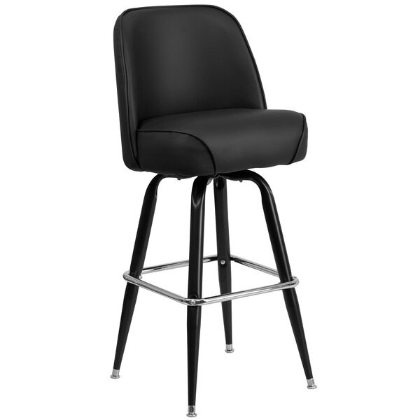 Flash Furniture Barstool with 18 1/2" Wide Padded Vinyl Swivel Bucket Seat -10ct