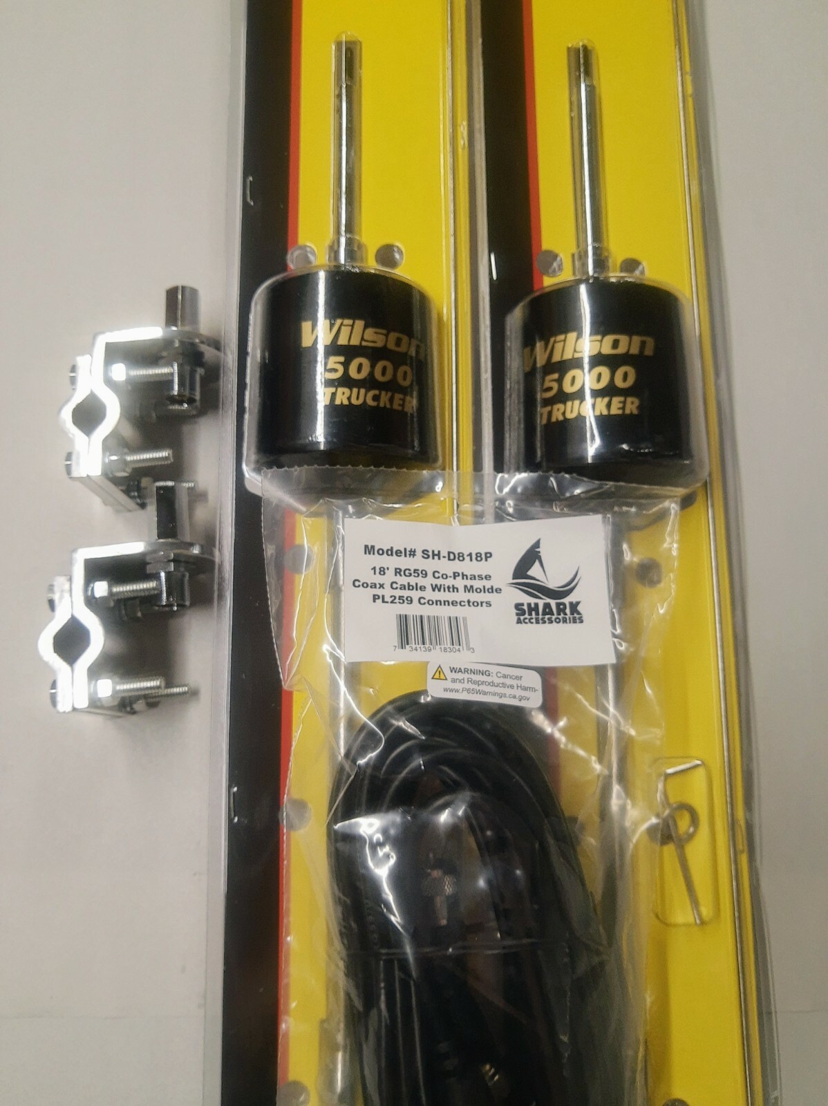 Wilson Trucker T5000 Black CB Radio Antenna Dual Kit with Mount & 18' Co-Phase