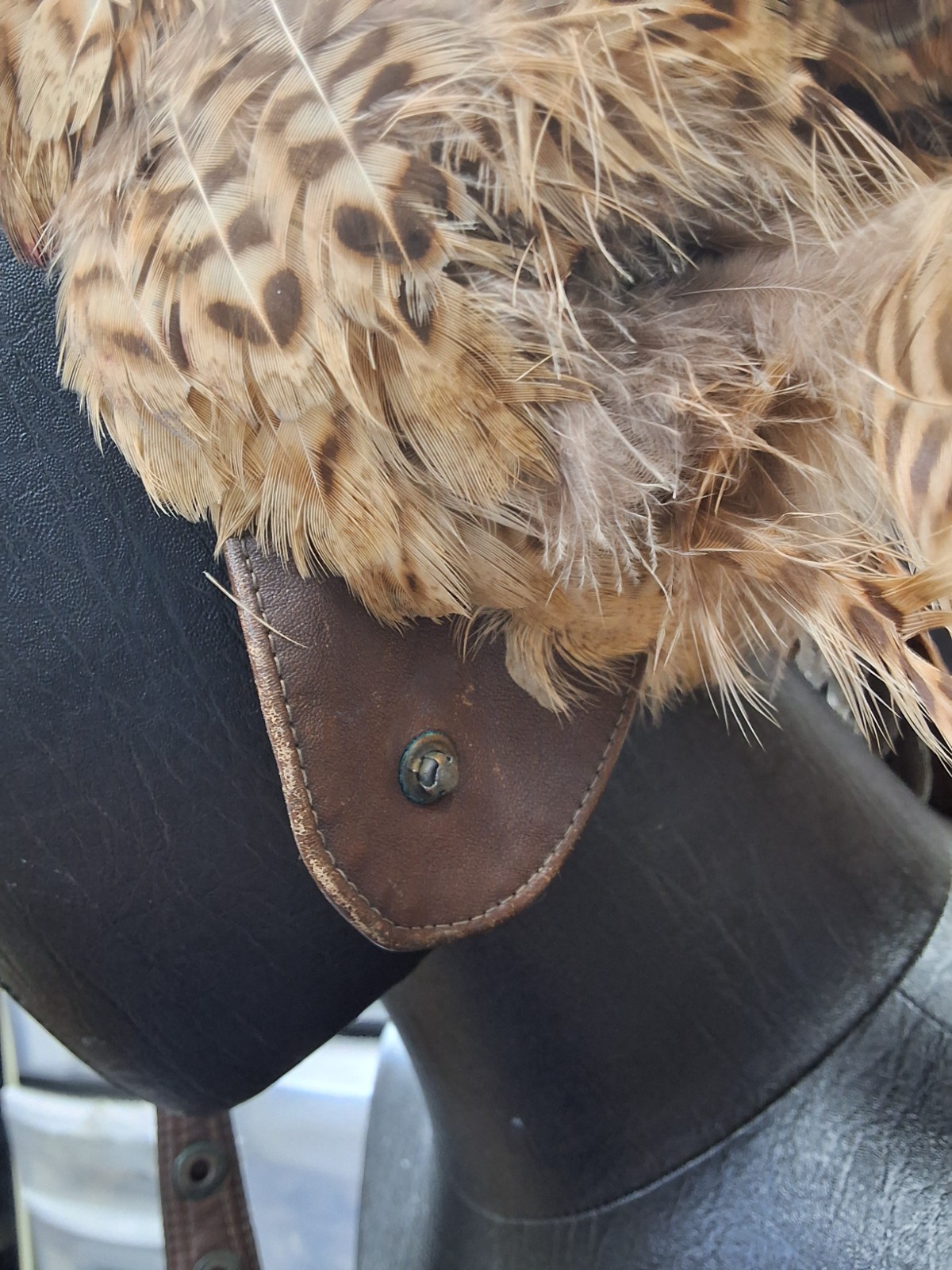 Novelty Taxidermy Leather Pheasant Viking Bomber Hat